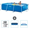 Image de Intex Rechthoekig Frame Zwembad - 260 x 160 x 65 cm - Blauw - Inclusief Zwembadfilterpomp - Afdekzeil - Grondzeil