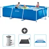 Image de Intex Rechthoekig Frame Zwembad - 300 x 200 x 75 cm - Blauw - Inclusief Zwembadfilterpomp - Solar Mat - Grondzeil