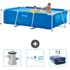 Image de Intex Rechthoekig Frame Zwembad - 260 x 160 x 65 cm - Blauw - Inclusief Zwembadfilterpomp - Schoonmaakset - Solarzeil
