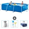 Image de Intex Rechthoekig Frame Zwembad - 300 x 200 x 75 cm - Blauw - Inclusief Zwembadfilterpomp - Testrips - Solarzeil