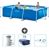 Image de Intex Rechthoekig Frame Zwembad - 300 x 200 x 75 cm - Blauw - Inclusief Zwembadfilterpomp - Solarzeil - Schoonmaakset