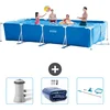 Image de Intex Rechthoekig Frame Zwembad - 450 x 220 x 84 cm - Blauw - Inclusief Zwembadfilterpomp - Solarzeil - Schoonmaakset