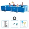 Image de Intex Rechthoekig Frame Zwembad - 450 x 220 x 84 cm - Blauw - Inclusief Zwembadfilterpomp - Schoonmaakset - Testrips