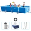 Image de Intex Rechthoekig Frame Zwembad - 450 x 220 x 84 cm - Blauw - Inclusief Zwembadfilterpomp - Solarzeil - Ladder