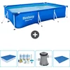 Image de Bestway Rechthoekig Steel Pro Zwembad - 300 x 201 x 66 cm - Blauw - Inclusief Afdekzeil - Onderhoudspakket - Pomp - Grondzeil