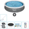 Image de Bestway Rond Opblaasbaar Fast Set Zwembad - Rotanprint - 366 x 76 cm - Inclusief Pomp Afdekzeil - Onderhoudspakket - Filter - Schoonmaakset