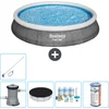 Image de Bestway Rond Opblaasbaar Fast Set Zwembad - Rotanprint - 396 x 84 cm - Inclusief Pomp Afdekzeil - Onderhoudspakket - Filter - Schoonmaakset