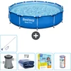 Image de Bestway Rond Steel Pro Zwembad - 366 x 76 cm - Blauw - Inclusief Pomp Solarzeil - Onderhoudspakket - Filter - Schoonmaakset