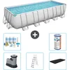 Image de Bestway Rechthoekig Power Steel Zwembad - 640 x 274 x 132 - Grijs - Inclusief Pomp - Ladder - Afdekzeil Onderhoudspakket - Filter