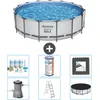 Image de Bestway Rond Steel Pro MAX Zwembad - 457 x 122 cm - Grijs - Inclusief Pomp - Ladder - Afdekzeil Onderhoudspakket - Filter - Vloertegels