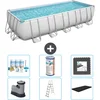 Image de Bestway Rechthoekig Power Steel Zwembad - 640 x 274 x 132 - Grijs - Inclusief Pomp - Ladder - Afdekzeil Onderhoudspakket - Filter - Vloertegels