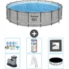Image de Bestway Rond Steel Pro MAX Zwembad - Steenprint - 549 x 122 - Inclusief Pomp - Ladder - Afdekzeil Onderhoudspakket - Filter - Vloertegels