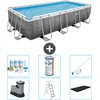 Image de Bestway Rechthoekig Power Steel Zwembad - Rattanprint - 549 x 274 x 122 - Inclusief Pomp - Ladder - Afdekzeil Onderhoudspakket - Filter - Schoonmaakset