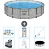 Image de Bestway Rond Steel Pro MAX Zwembad - Steenprint - 549 x 122 - Inclusief Pomp - Ladder - Afdekzeil Onderhoudspakket - Filter - Schoonmaakset