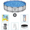 Image de Bestway Rond Steel Pro MAX Zwembad - 457 x 107 cm - Grijs - Inclusief Pomp - Ladder - Afdekzeil Onderhoudspakket - Filter