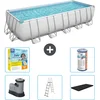 Image de Bestway Rechthoekig Power Steel Zwembad - 640 x 274 x 132 - Grijs - Inclusief Pomp - Ladder - Afdekzeil Onderhoudspakket - Filter