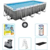 Image de Bestway Rechthoekig Power Steel Zwembad - Rattanprint - 549 x 274 x 122 - Inclusief Pomp - Ladder - Afdekzeil Onderhoudspakket - Filter