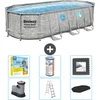 Image de Bestway Ovaal Power Steel Swim Vista Zwembad - Steenprint - 549 x 274 x 122 - Inclusief Pomp - Ladder - Afdekzeil Onderhoudspakket - Filter - Vloertegels