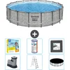 Image de Bestway Rond Steel Pro MAX Zwembad - Steenprint - 549 x 122 - Inclusief Pomp - Ladder - Afdekzeil Onderhoudspakket - Filter - Vloertegels