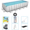 Image de Bestway Rechthoekig Power Steel Zwembad - 640 x 274 x 132 - Grijs - Inclusief Pomp - Ladder - Afdekzeil Onderhoudspakket - Filter - Schoonmaakset
