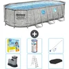 Image de Bestway Ovaal Power Steel Swim Vista Zwembad - Steenprint - 549 x 274 x 122 - Inclusief Pomp - Ladder - Afdekzeil Onderhoudspakket - Filter - Schoonmaakset