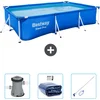 Image de Bestway Rechthoekig Steel Pro Zwembad - 300 x 201 x 66 cm - Blauw - Inclusief Pomp - Solarzeil - Schoonmaakset