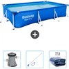 Image de Bestway Rechthoekig Steel Pro Zwembad - 300 x 201 x 66 cm - Blauw - Inclusief Pomp - Schoonmaakset - Solarzeil