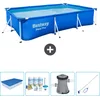 Image de Bestway Rechthoekig Steel Pro Zwembad - 300 x 201 x 66 cm - Blauw - Inclusief Afdekzeil - Onderhoudspakket - Pomp - Schoonmaakset