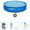 Image de Bestway Rond Steel Pro Zwembad - 366 x 76 cm - Blauw - Inclusief Pomp Filter - Schoonmaakset - Testrips