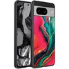 Image de Geschikt voor Google Pixel 8A Telefoonhoesje met Rood Groen Marmer Opdruk - TPU Backcover Case Red Green Marble Design - Smartphonica geschikt voor Google Pixel 8A