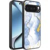 Image de Geschikt voor Google Pixel 10 Pro Telefoonhoesje met Lichtblauw Goud Marmer Opdruk - TPU Backcover Case Lightblue Gold Marble Design - Smartphonica geschikt voor Google Pixel 10 Pro