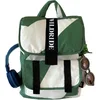 Image de Wildride® Kinder Rugzak - Rugtas van Gerecycled Materiaal - Tas voor Jongens en Meisjes - Kinderrugzak - Schooltas voor Jongen & Meisje - Boekentas - Sporttas - Gymtas - Groen Wit Patroon