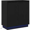 Image de vidaXL - LED - Dressoir - Zwart - eiken - 71 - x - 34,5 - x - 75 - cm - Bewerkt - hout