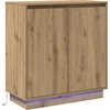 Image de vidaXL - LED - Dressoir - Artisanaal - eiken - 71 - x - 34,5 - x - 75 - cm - Bewerkt - hout