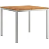 Image de vidaXL - Eettafel - 90x90x75 - cm - Massief - acaciahout - en - roestvrij - staal