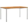 Image de vidaXL - Eettafel - 150x90x75 - cm - Massief - Teakhout - en - RVS