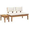 Image de vidaXL - Tuinstoel - en - Tafel - Set - 2 - pcs - Crème - en - bruin - Massief - teakhout