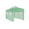 Image de vidaXL - Kas - met - Pop-up - Frame - met - dak - Groen - 280 - x - 410 - x - 315 - cm - IJzer