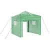 Image de vidaXL - Kas - met - Pop-up - Frame - met - dak - Groen - 290 - x - 290 - x - 315 - cm - IJzer