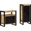 Image de vidaXL - Badkamermeubel - Set - 2 - pcs - Bruin - en - Zwart - Massief - Mango - Hout
