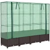 Image de vidaXL - Plantenbak - verhoogd - met - kashoes - 160x40x138 - cm - rattanlook