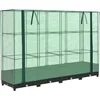 Image de vidaXL - Verhoogde - plantenbak - met - kashoes - rotanlook - 160x40x123 - cm