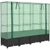 Image de vidaXL - Verhoogde - plantenbak - met - kashoes - rotanlook - 160x40x138 - cm