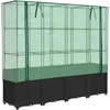 Image de vidaXL - Verhoogde - plantenbak - met - kashoes - rotanlook - 160x40x153 - cm