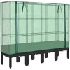 Image de vidaXL - Plantenbak - verhoogd - met - kashoes - 160x40x140 - cm - rattanlook