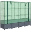 Image de vidaXL - Verhoogde - plantenbak - met - kashoes - rotanlook - 160x40x138 - cm
