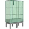 Image de vidaXL - Plantenbak - verhoogd - met - kashoes - 80x40x140 - cm - rattanlook