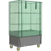 Image de vidaXL - Plantenbak - verhoogd - met - hoes - en - wielen - 80x50x182 - cm - rattanlook