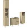 Image de vidaXL - 3-delige - Badkamermeubelset - bewerkt - hout - sonoma - eikenkleurig