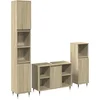 Image de vidaXL - 3-delige - Badkamermeubelset - bewerkt - hout - sonoma - eikenkleurig